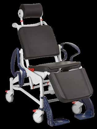 DIGNITY HEIGHT ADJUSTABLE RECLINING SHOWER CHAIR A cost-effective, height-adjustable hygiene chair made with