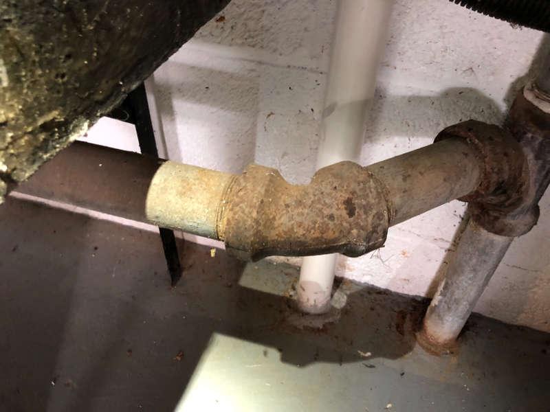 2 Drain, Waste and Vent Piping GALVANIZED CORRODED BASEMENT Galvanized drain/waste pipes are corroded.