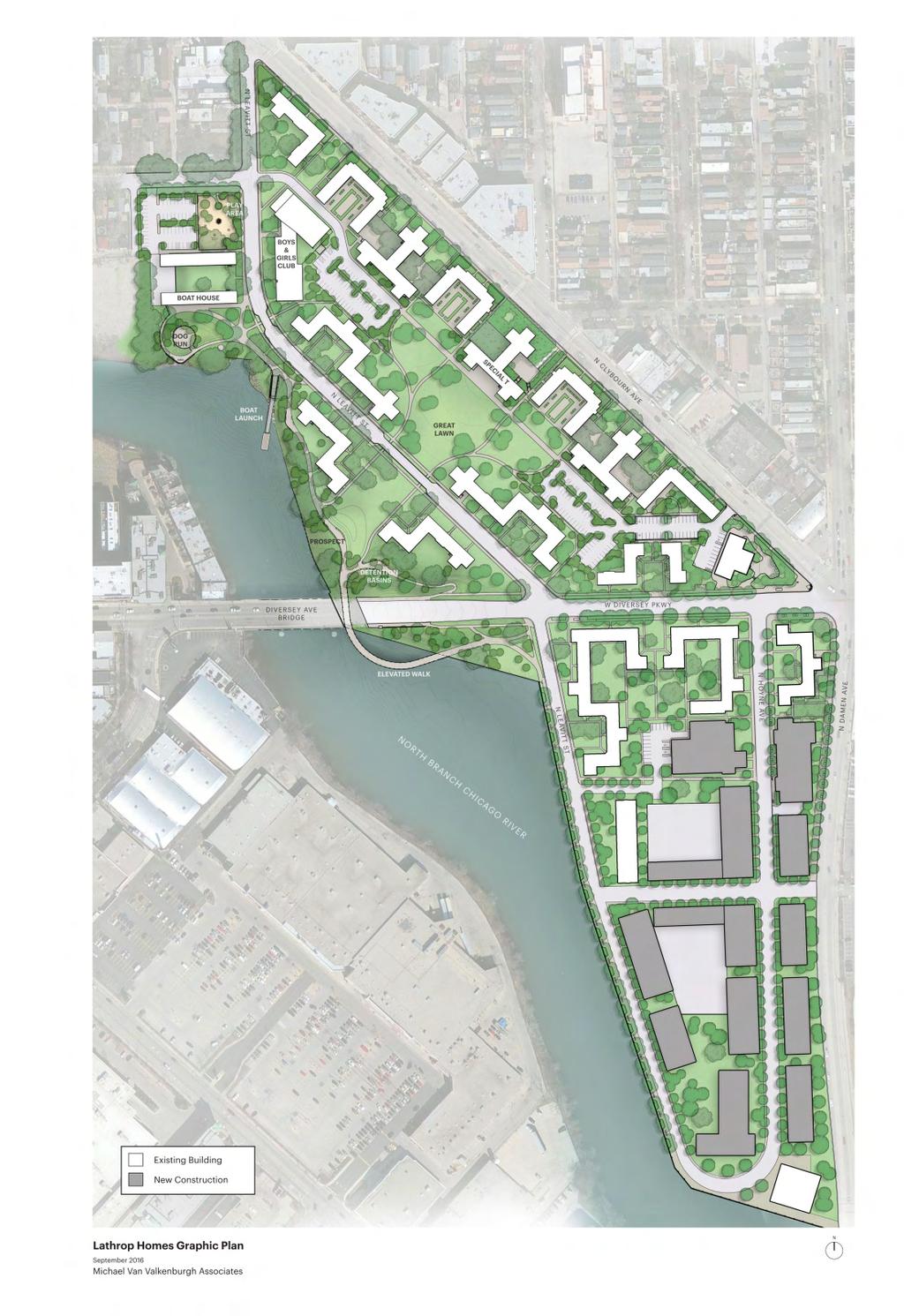 Modification to Original Landscape Plan Modifications to river edge Addition of parking to great lawn