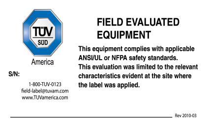 categories of unapproved electrical equipment installed in the, with review and approval of the tests 8. TUV SUD America, Inc.
