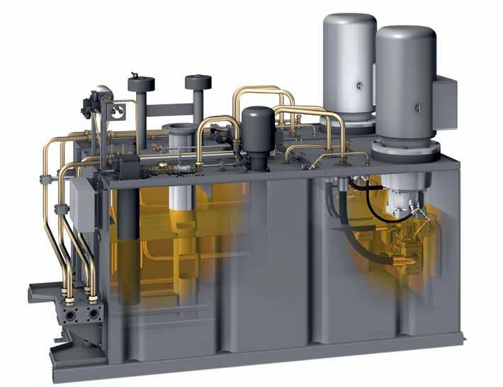 Powerful pumps provide extra energy savings Hydraulics is a powerful heart The compact, space-saving hydraulic unit with pumps submerged in oil is definitely the heart of the machine.