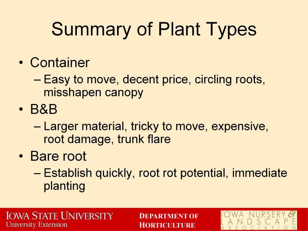 Let s start with a quick review of what we covered in the last module about selecting healthy, high quality plant material.