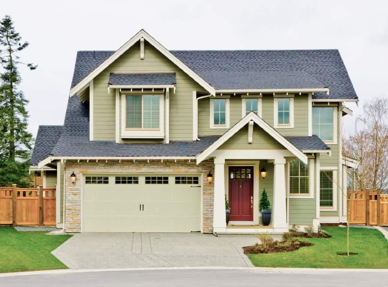 Craftsman Your Craftsman home has: A shallow pitched roof