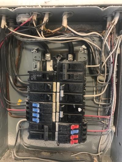 White wires connected to breakers. 3.