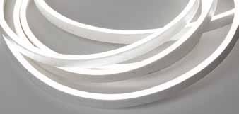 FlexLogic Slim LEDs feature a maximum bend diameter of 90mm with light bent laterally along the length of the profile (as opposed to bending along the light surface).