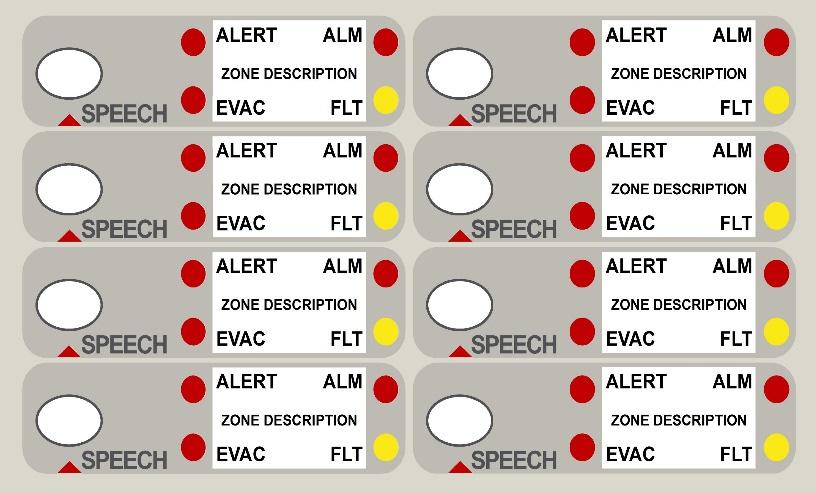 7 Zone Indicator Module The Zone Indicator module is used to indicate the status of the EWCIE when more than one and up to a maximum of eight Emergency Warning Zones (8 amplifiers) have been