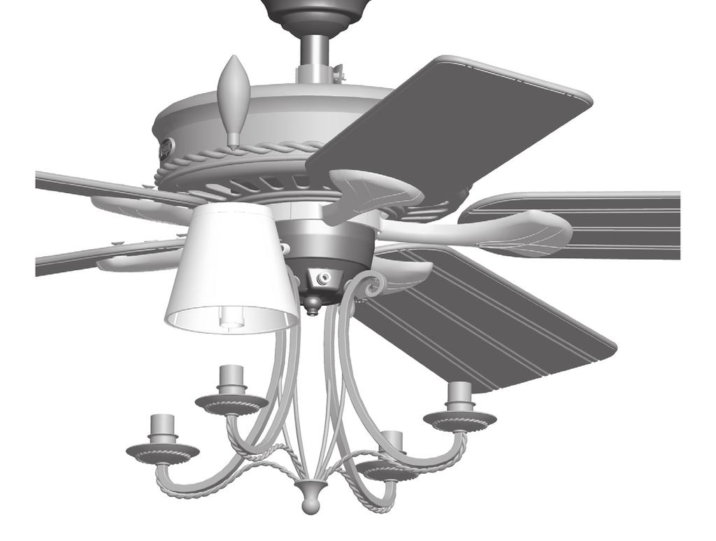Note: In compliance with US federal energy regulations, this ceiling fan contains a device that restricts the light