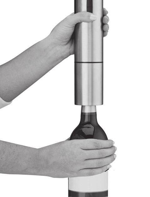 Place the wine opener on top of the wine bottle, making sure that it remains as straight/upright as possible at all times.