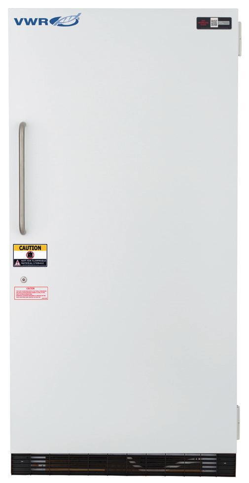 VWR STANDARD SERIES MANUAL DEFROST LABORATORY FREEZERS -15 C to -25 C Upright units feature direct-cool fixed evaporator shelves Available in sizes ranging from 14 to 30 cu. ft.