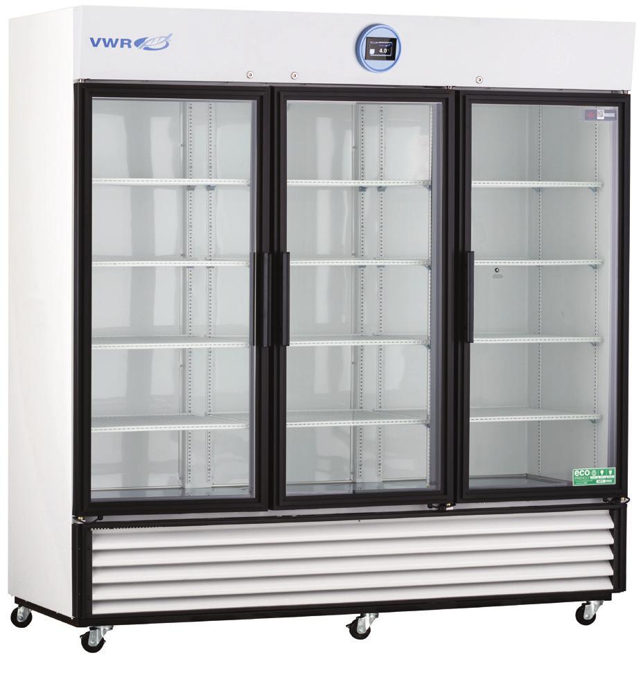 VWR PERFORMANCE SERIES LABORATORY REFRIGERATORS 1 to 10 C Uniform forced air Directional cooling with oversized evaporators and condensers Glass and solid door options available in single, double and