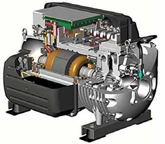 Features and benefits High Speed Centrifugal Compressors Two stages, high speed centrifugal compressors with higher aerodynamic efficiency Magnetic bearings provide quiet, reliable and 100% oil free