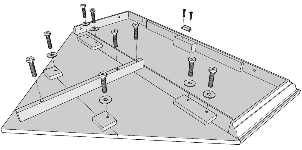 SSEMLY K K J1 Front 12 7 9 8 Step 1: ttach Door Stop Magnet (J1) to Top Front Panel (7) with two Door Stop Screws (K). Magnets should face toward the front.