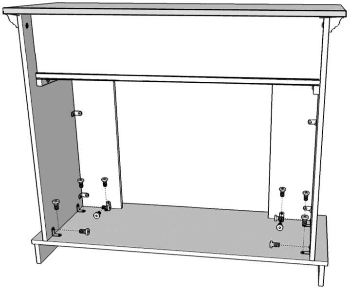 D D 1 D 1 Step 6 (Flat onfiguration): Set mantel assembly onto ase Panel (1).
