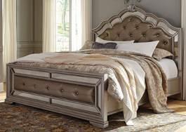 Queen Sleigh Bed (54/77/96) Queen Sleigh Storage Bed (74/77/98) No box spring B720 Birlanny (Signature Design) Traditionally classic Glam group made with ash swirl and birch veneers and select