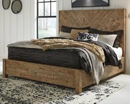 Bed (56/58) Cal King Panel Bed (58/94) Queen Panel Bed (54/57) Solid Wood B775 Sommerford (Signature Design) Casual group made with reclaimed pine solids in a light gray brown color Wood