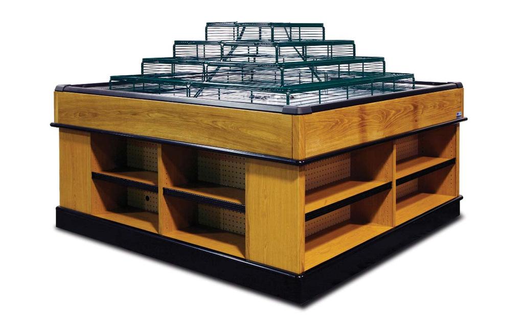 3 Advantage Refrigerated & Dry Produce Island Merchandiser with (Integrated) Base ARP/ARD 600 High-quality hardwood lower & upper body that offers an esthetically pleasing appearance Body profile
