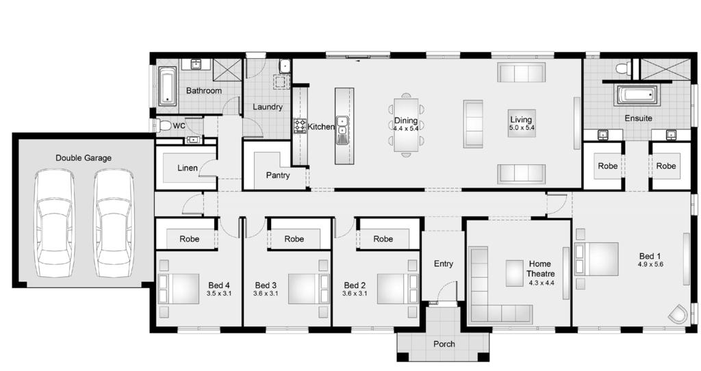 6m Garage 37m 2 Total Area Squares 30 House Length 12.9m Porch 6.2m 2 Living 2651.