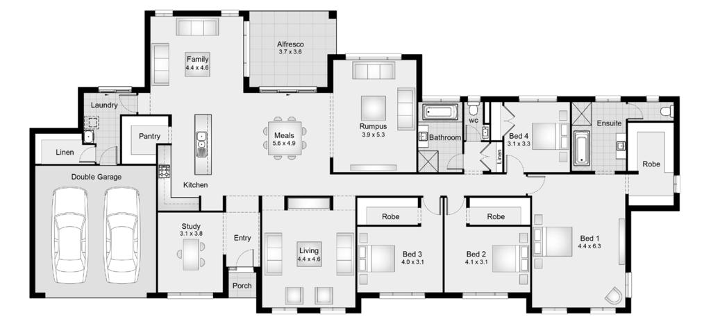 Berrington 35 Berrington 38 v1 Fits blocks from 34m wide House Length 14.3m Porch 1.6m 2 Living 290.