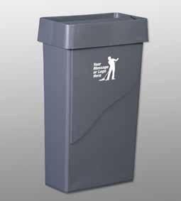 Containers The low profile and sleek design of these rectangular waste/baskets make them the right choice for a variety of applications ranging from classroom, office,