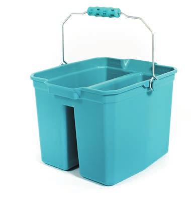 Bucket has easy pour spout and comfort wire grip handle.