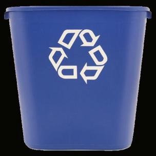 Trash Receptacles & Lids Wastebasket Recyclables RCP295673BE 28 quart, Blue Trash Receptacle Slim Jim, Recyclables RCP270388BE Lid, F/ Paper, Blue