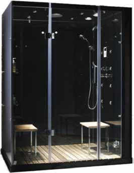 Black tempered glass with Chrome Fixtures Clear front tempered glass door