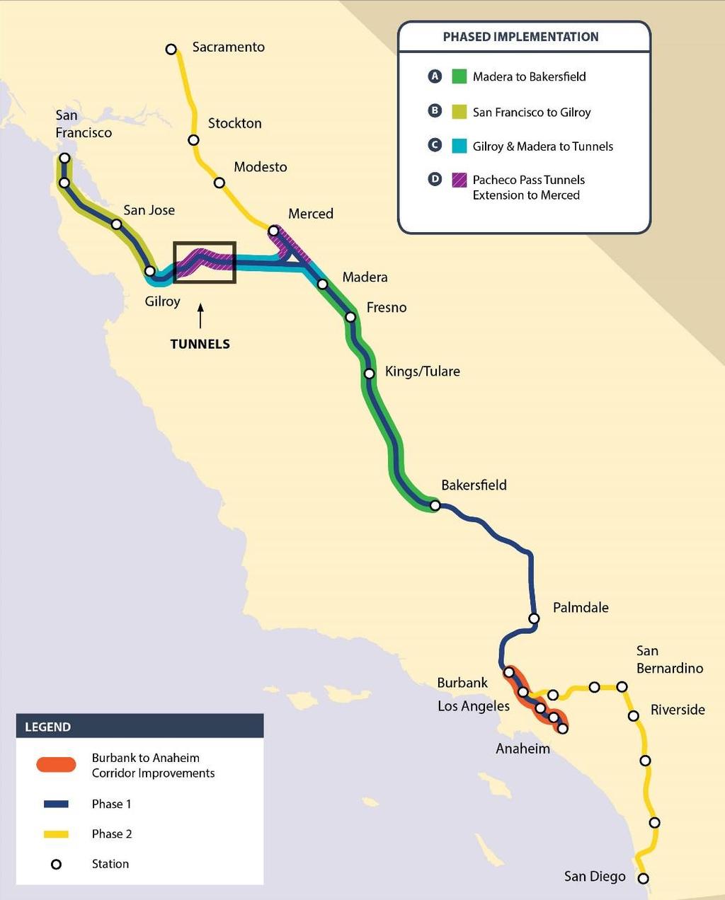 2018 BUSINESS PLAN: Phased Valley to Valley Line 119-mile Madera to Poplar Avenue by 2022 224 miles of high-speed rail ready infrastructure on two lines:» Central Valley» San Francisco/San José to