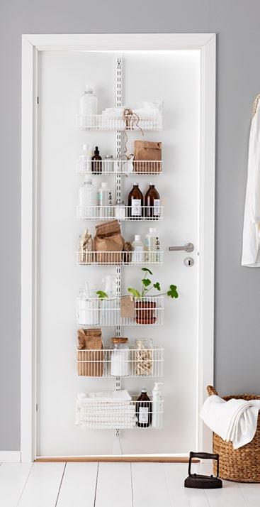 The Utility rack with tool holders is perfect for storing the cleaning tools.