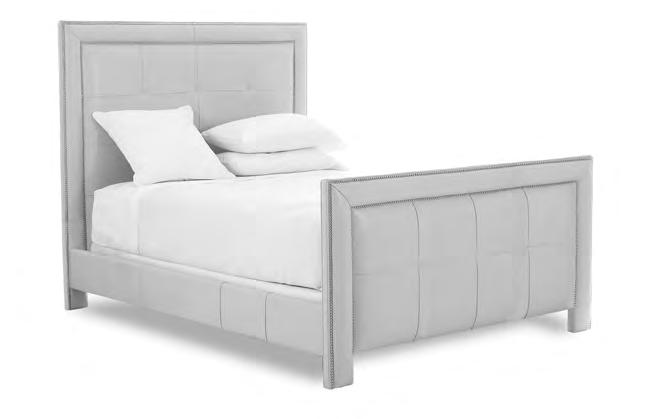 Madrigal Tall Complete Bed Nails LB-37Q/N 05 Shown in Leather with Nail Trim. MADRIGAL AVAILABLE: OW OD OH QUEEN Tall Complete Bed 37Q 66.5 88.5 63 / 34.5 Tall Headboard 38Q 66.5 3.