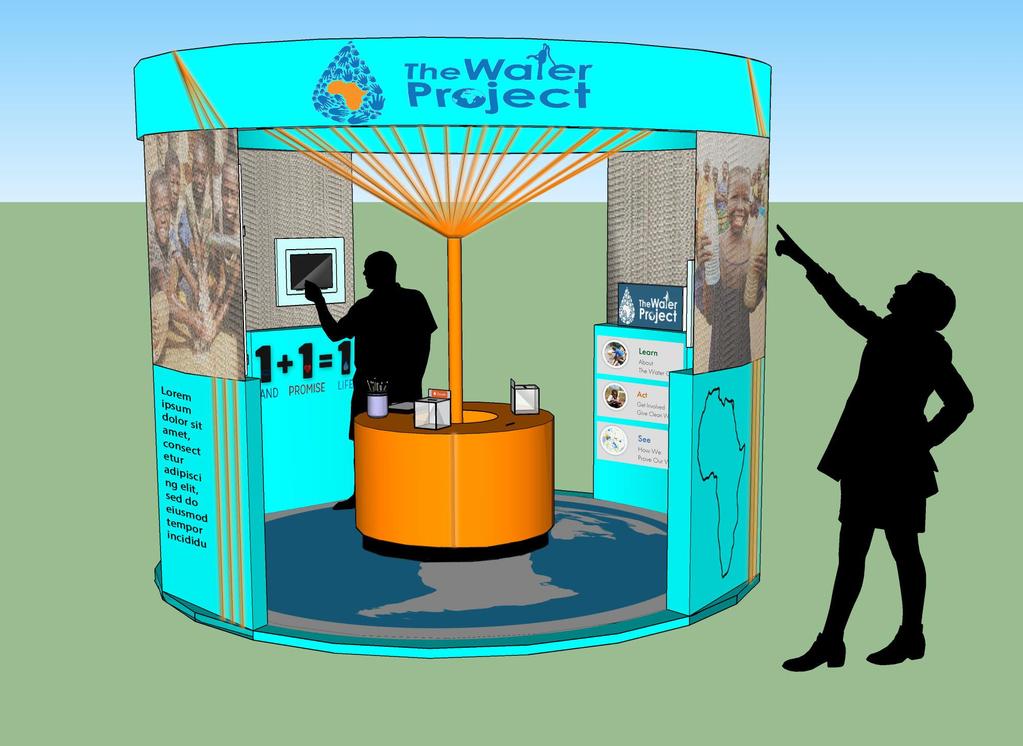 Kiosk Design This kiosk design aesthetically draws the attention of the people in its vicinity, while simultaneously promulgating its mission to help them Learn, Act, and See the problems and