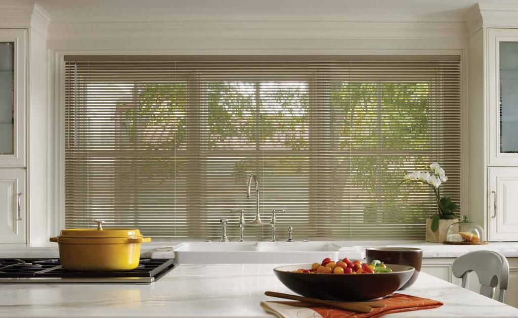 // ALUMINUM BLINDS MODERN METALLICA Aluminum Blinds have been the darling of Do-It-Yourselfers for decades. Why? They re easy, economical and resilient. Oh, and they happen to look pretty sharp, too.