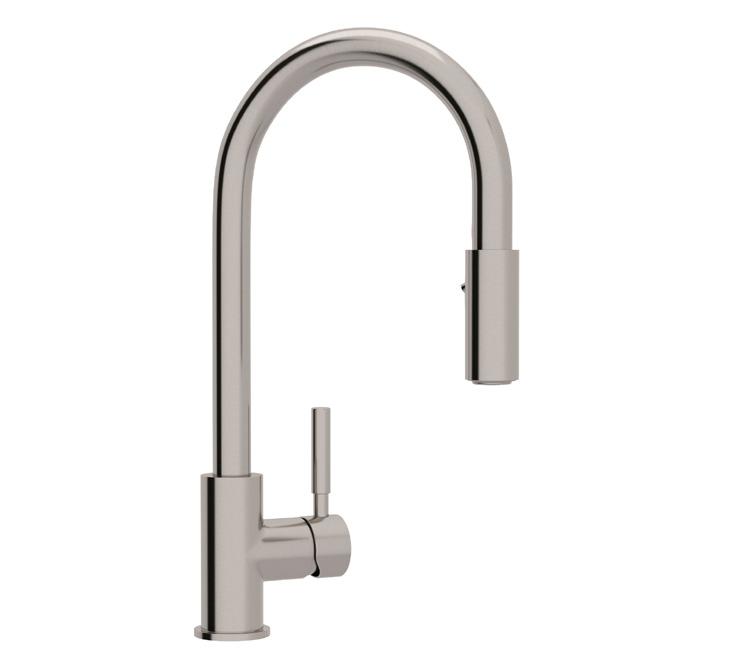 MODERN SIDE LEVER STAINLESS STEEL PULL-DOWN KITCHEN FAUCET R7520SS FEATURES Metal lever only Dual spray modes Stainless steel construction 1 7/8 max.