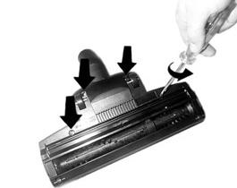 Periodically clean the mini turbo brush as follows: Slacken the screws on the base of the tool (fig.21). Separate the two parts that make up the brush (fig.22).