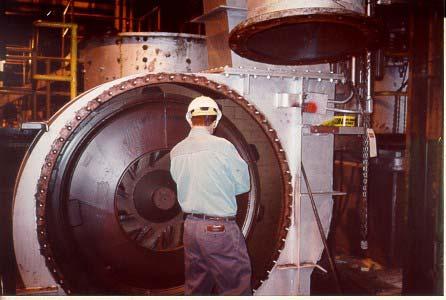 The originally supplied spare fan rotor was modified at the Robinson plant to increase the effective diameter from 64 to 68.