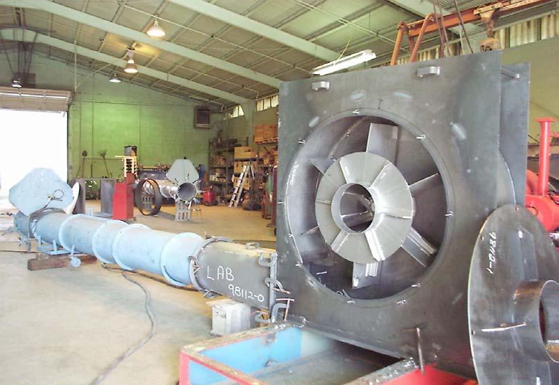Development of High Efficiency Exhauster Robinson Industries was originally contacted by a large utility company for the purpose of replacing the existing whizzer wheel type coal mill exhauster fan