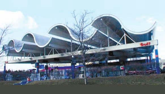 Figure 1: The architectural treatment of this gas station canopy reflects the context.