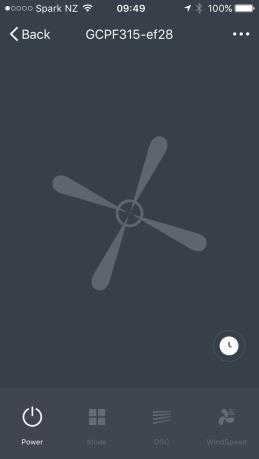 Operating your Fan from the APP Mobile phone remote operation (connect fan power and turn on the side switch, so that the fan is in standby mode).
