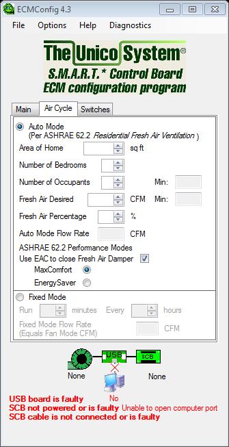 Enhanced Ventilation Air Cycle Mode functionality Fixed mode is now customizable (via