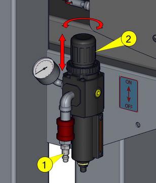 Use a airline with a minimum inside diameter of 3/8 (10mm) Connect your supply air hose that comes from your compressor (not