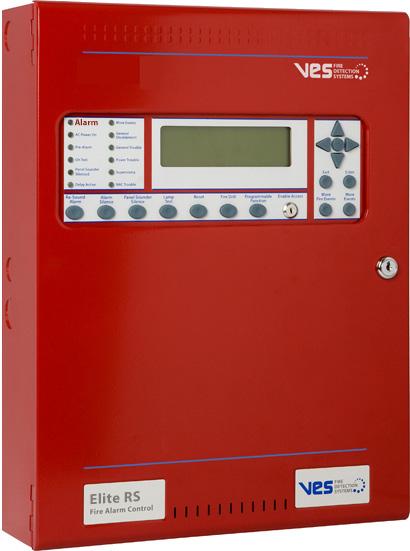 Elite RS Analog Addressable Fire Control Panels (1 or 2 Loops) VF0810-xx (1 Loop) VF0820-xx (2 Loops) where xx = 10 for Red & 40 for Gray One full SLC circuit expandable to two 3 programmable relays