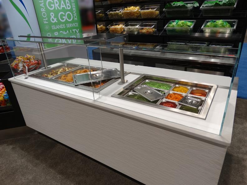 HOT & COLD FOOD BARS for in-store dining or take home meals Fresh Back Bar Upright refrigerated back bar offers versatility