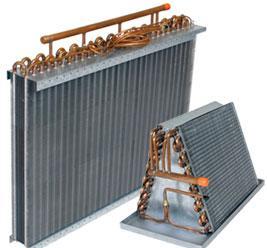 Evaporator Evaporator designed as set of tubes containing refrigerant, with fins mounted outside to increase heat transfer area Air blown by fans across evaporator tubes & fins (where air is cooled),