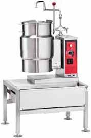 STEAM ⅔-JACKETED MANUAL (HAND) TILTING COUNTER KETTLES K SERIES Electric Standard Features: True working capacity Embossed gallon/liter markings Heavy bar rim 1 4" x 5 8" Faucet bracket 316 stainless