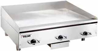 GRIDDLES & CHARBROILERS & Vulcan Countertop Griddles HEAVY DUTY ELECTRIC GRIDDLES RAPID RECOVERY SERIES (RRE SERIES) The Rapid Recovery Composite Plate Griddle with 304 Series stainless steel cooking