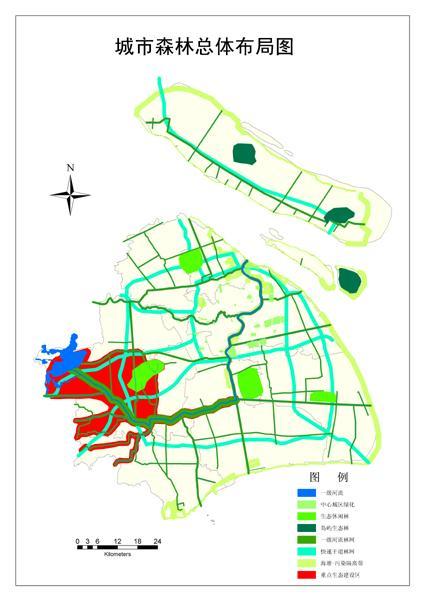 Urban Ecological Studies in Shanghai Urban green systems planning Three forest networks: Riparian forest network; Roadside forest network; Agricultural shelterbelt network; One Region: Water