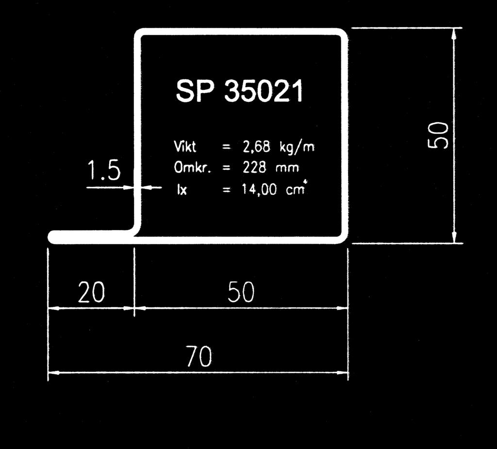 kg/m Perimeter = 283 mm Ix = 16,16 cm 4 Weight = 4,17 kg/m Perimeter =