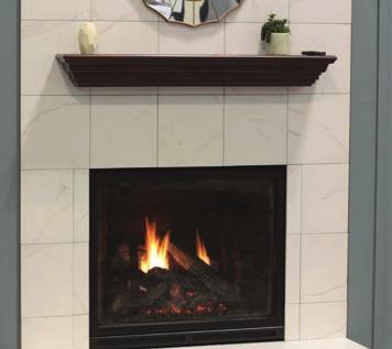 base Standard Corner Mantel Fits White Mountain Hearth fireplaces without modification Profile Mantel Flush mantels in 48-inch and 52-inch Requires non-combustible