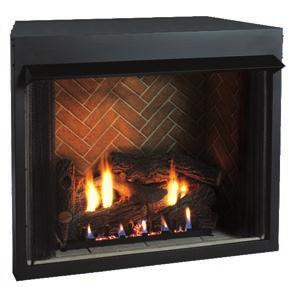 Available in louvered and flush front, the Breckenridge Deluxe and the deeper Premium models present an updated look of a traditional recirculating firebox.