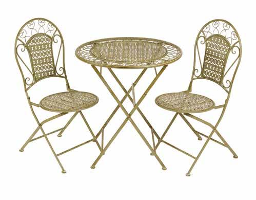 Ornate Metal Bistro Set 1 x Bistro Metal Table 2 x Bistro Metal folding chairs ONLY