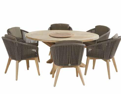 Santander 6 Seater Rope Set The dining chairs are made with teak legs and soft rope giving the ultimate comfort, quality